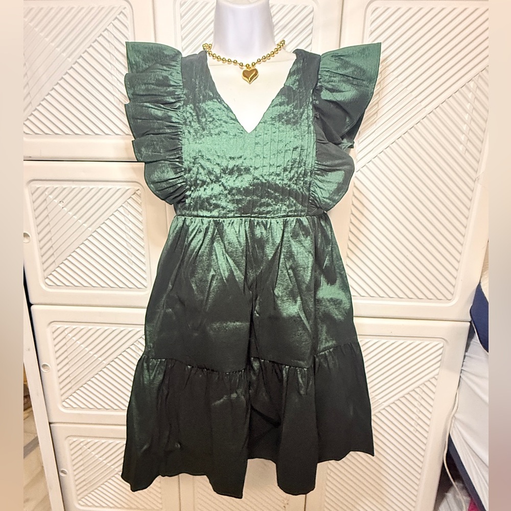 Elegant Metalic Green  Dress